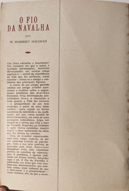 O Fio da Navalha - W. Somerset Maugham. Livros