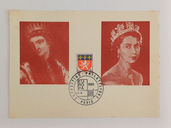 2 postais máximos Exposição Filatélica de Paris. Selos