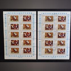 FilateliaRoménia 2 Mini folhas Intereuropeana 1975. Selos