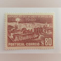8º Centenário da Fundação selo de 0$80, 1940. Selos