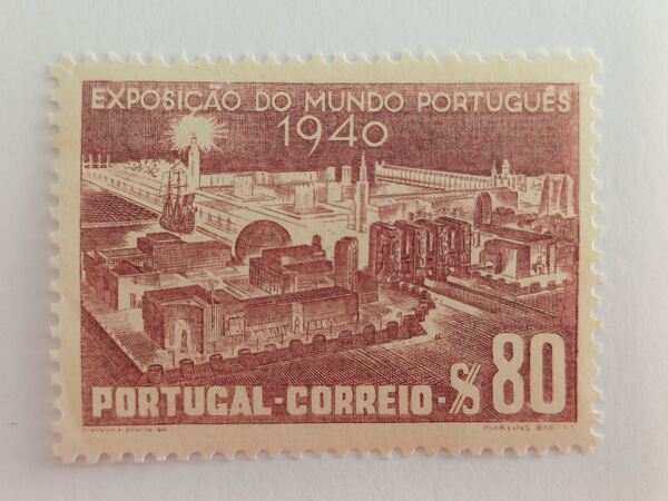 8º Centenário da Fundação selo de 0$80, 1940. Selos