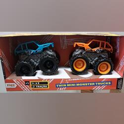 2 carros de tração 3+ Zoko Twin Mini Monster Truck. Carros de brinquedo