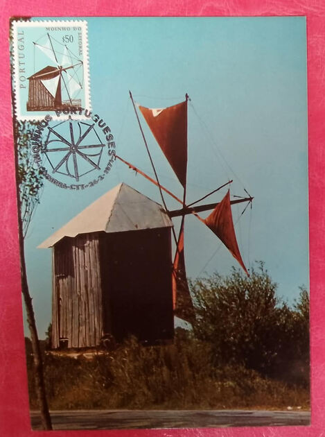 Postal Moinhos de Portugal $50. Selos