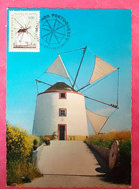 Postal Moinhos de Portugal $50. Selos