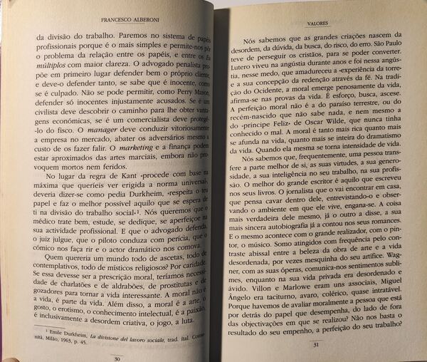 Valores - Francesco Alberoni. Livros