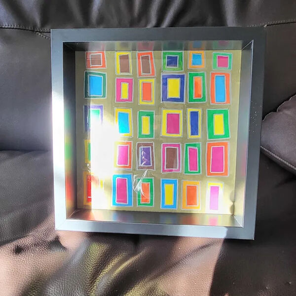 Desenho abstrato Raul Costa assinado com moldura.. Objetos de arte