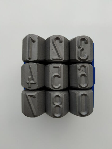 9 Punções Marcadores Metais Numerário Números 6 mm. Quinadora