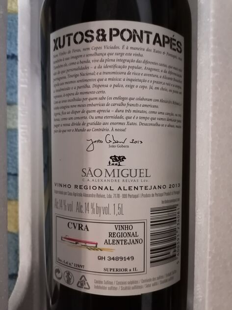 Garrafa vinho - Xutos e Pontapés -Edição Limitada. Outras Artes e Coleccionismo