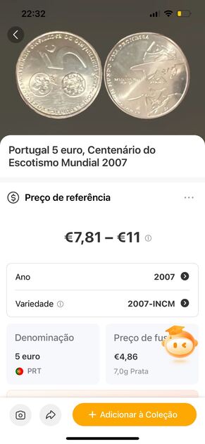 Moedas de 5€ comemorativas . Moedas