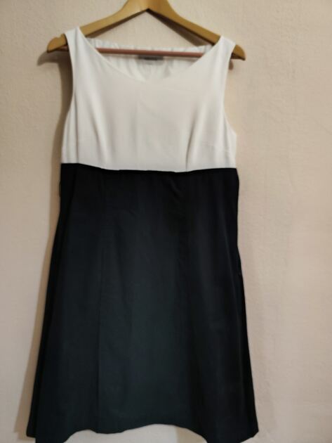 Elegante Vestido Cerimônia/trabalho, branco e preto da Trucco . Vestidos
