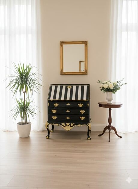 Escrivaninha Don José original.
Transforme o seu ambiente com esta peça de destaque que une o charme do estilo clássico à ousadia do design contemporâneo. Ideal para quem busca luxo, personalidade e funcionalidade em um só móvel.
Medidas :
Altura 1.02 m
Profundidade 0.45 cm
Comprimento 0.80 cm
💰Valor 360€
🚛 Possibilidade de entrega em algumas localidades mediante acréscimo de valor. Cómoda