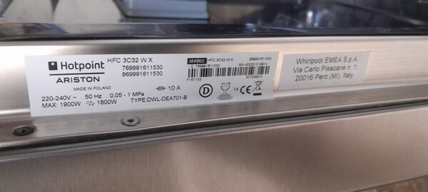 Máquina de lavar louça Hotpoint Ariston. Máquinas de Lavar Loiça