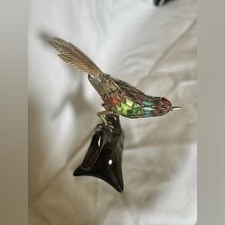 Par de aves em filigrana cloisonné. Outros Arte e Decoração