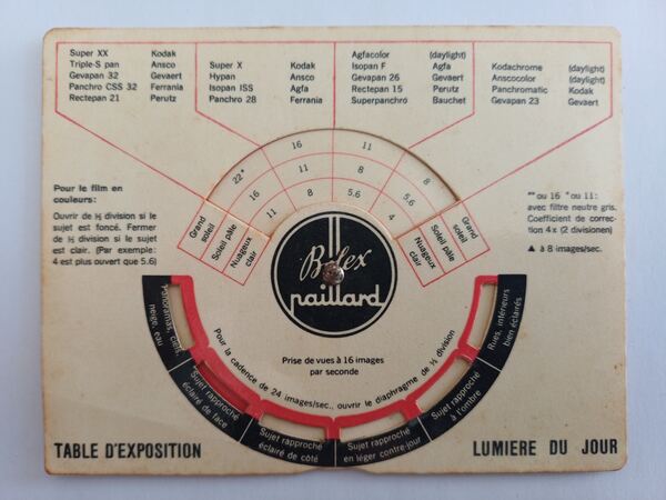 Vintage Bolex Paillard exposure table & timer whee. Outros Fotografia e Vídeo