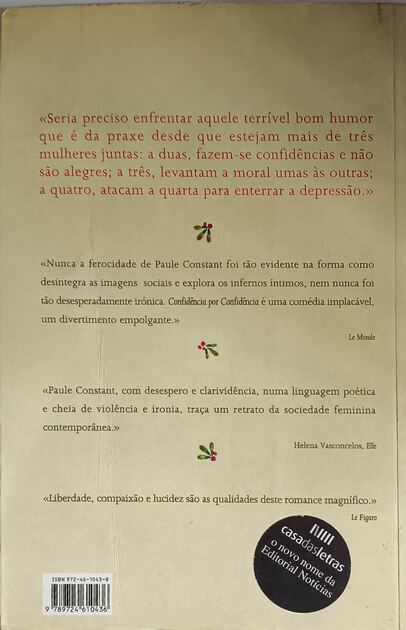 Confidência por Confidência - Paule Constant. Livros