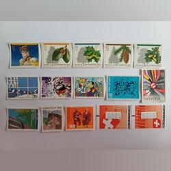 Filatelia Suíça - Lote de 15 selos novos. Selos