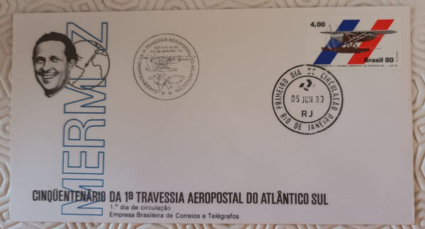 FDC 50º Aniversário 1ª Travessia Atlântico Sul. Selos