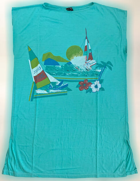 Túnica de Praia Verde. T-shirts femininas