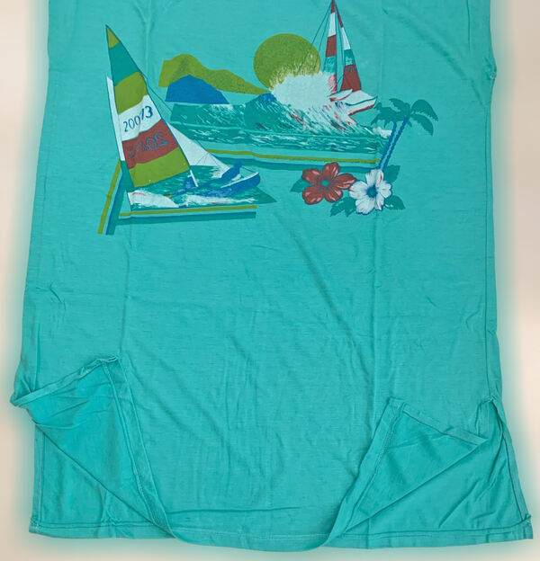 Túnica de Praia Verde. T-shirts femininas