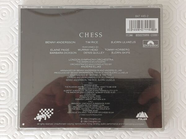 CD duplo CHESS de Benny Andersson, Tim Rice e Björ. Vinil, CDs