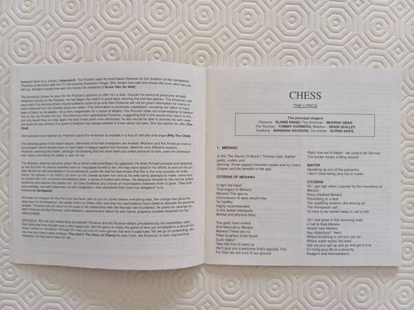 CD duplo CHESS de Benny Andersson, Tim Rice e Björ. Vinil, CDs