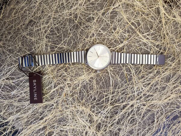 Relógio de pulso feminino prateado em aço Skyline . Relógios de Pulso