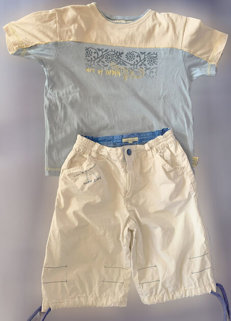 Bermudas de Criança Unissexo, Branco, como Novas. Calcas