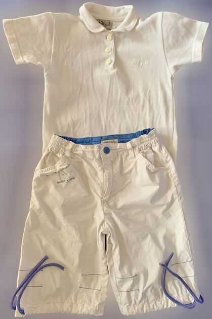 Bermudas de Criança Unissexo, Branco, como Novas. Calcas