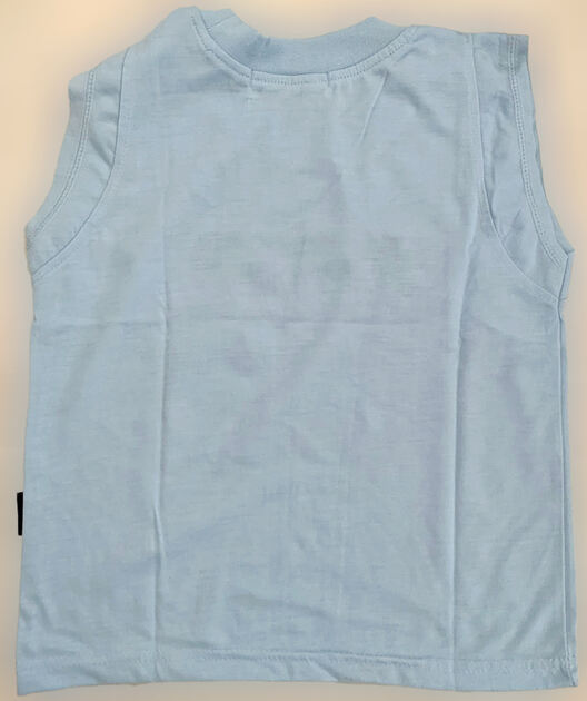 T-Shirt de Criança sem Mangas Azul Claro Unissexo. Camisas e T-shirts