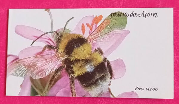 Caderneta Selos Insectos dos Açores. Selos
