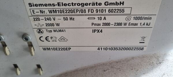 Cuba para Siemens. Máquinas de Lavar Roupa