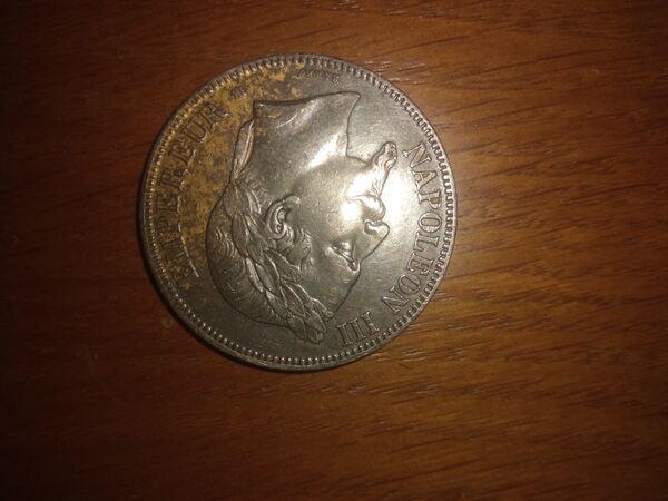 Moeda francesa napoleão III . Moedas