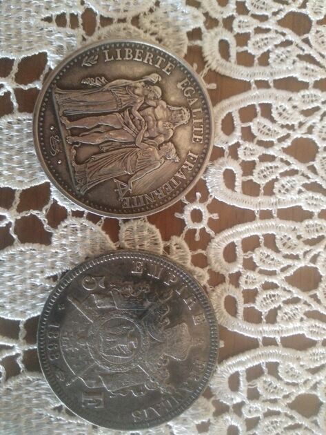 Moeda francesa napoleão III . Moedas