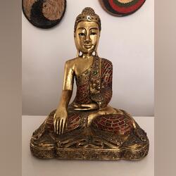 Figura Decorativa Home Decor Dourado Buda!!. Esculturas. Sintra.      Antigo Buda Feito a mão Pintado Religioso Santo Novo / Como novo