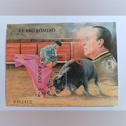 Filatelia Espanha – Bloco Curro Romero, 2001. Selos