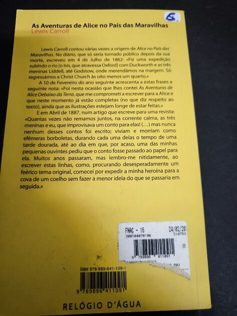 Livro as aventuras de Alice no país das maravilhas. Livros