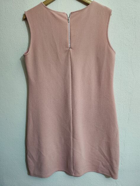 Vestido elegante bordado, cor de rosa, Midi, tamanho L. Vestidos