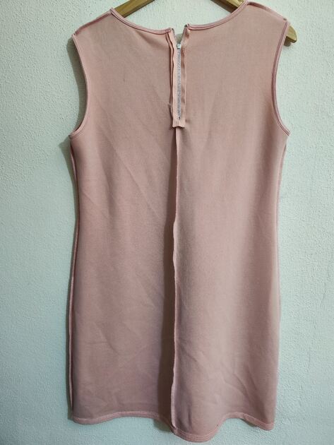 Vestido elegante bordado, cor de rosa, Midi, tamanho L. Vestidos