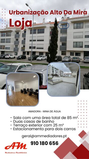 Magnífica loja com terraço e parqueamentos. Lojas e estabelecimentos comerciais para vender