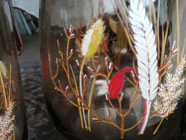 conj vintage , jarro e 3 copos ,em vidro. Outros