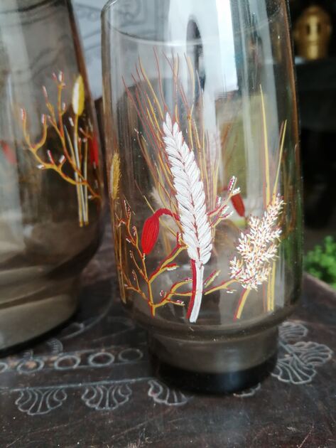 conj vintage , jarro e 3 copos ,em vidro. Outros