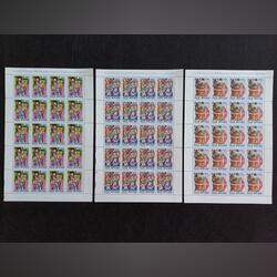 Filatelia - Vaticano - 3 Folhas novas, 1100 Aniver. Selos