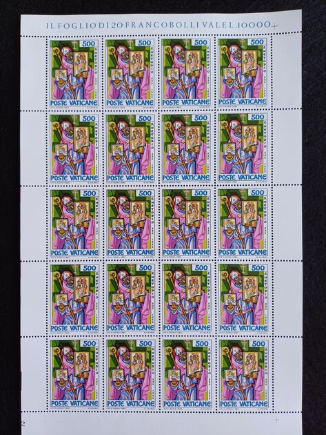Filatelia - Vaticano - 3 Folhas novas, 1100 Aniver. Selos