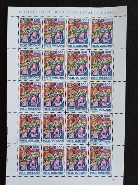 Filatelia - Vaticano - 3 Folhas novas, 1100 Aniver. Selos