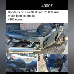 Honda XX 1100. Motos. Cascais. 2000  Honda 71.000 km Moto de estrada Gasolina com chumbo Preto 1100 cc Muito bom