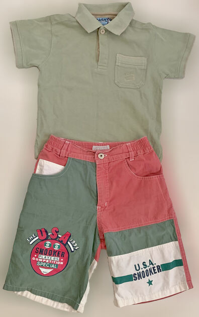 Pólo de Criança Unissexo, Verde Seco, como Novo. Camisas e T-shirts