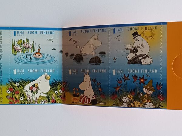 Filatelia Finlândia – Carteira Moomins 2007. Selos