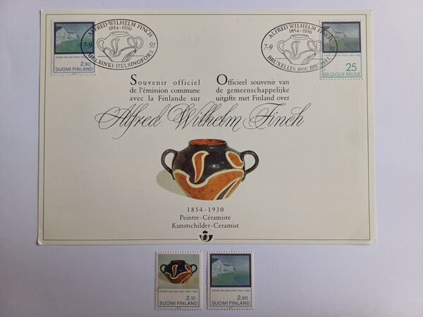 Emissão conjunta Bélgica-Finlândia, Alfred Finch –. Selos