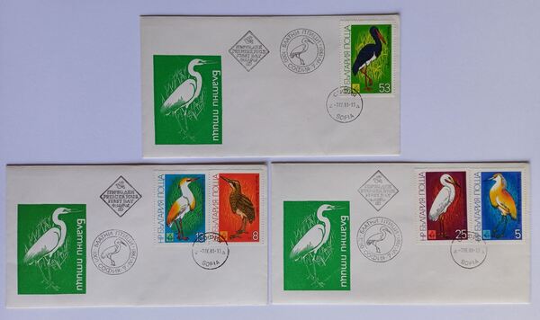 Filatelia - Lote de 11 FDC tema Pássaros e Flores. Selos