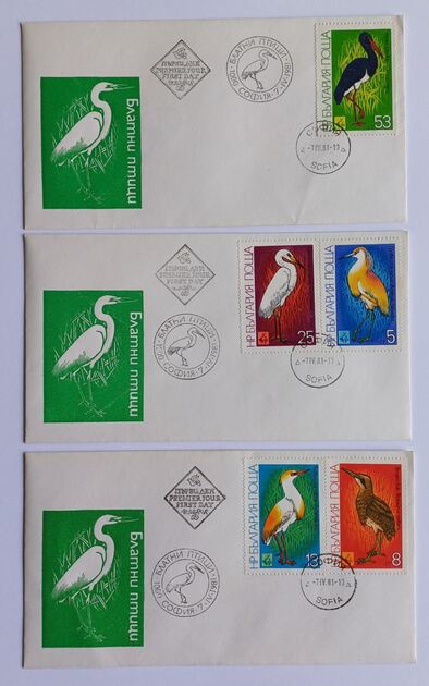 Filatelia - Lote de 11 FDC tema Pássaros e Flores. Selos